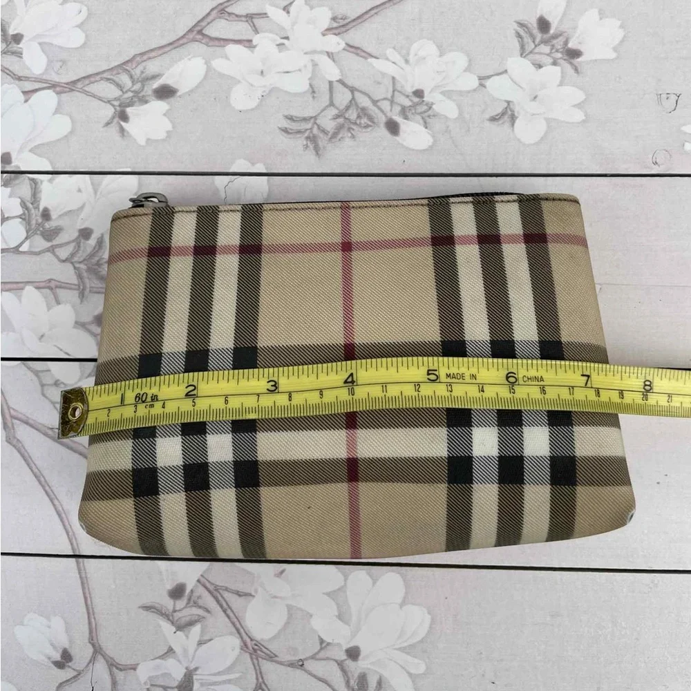 Burberry Beige and Black Check Cosmetic Bag